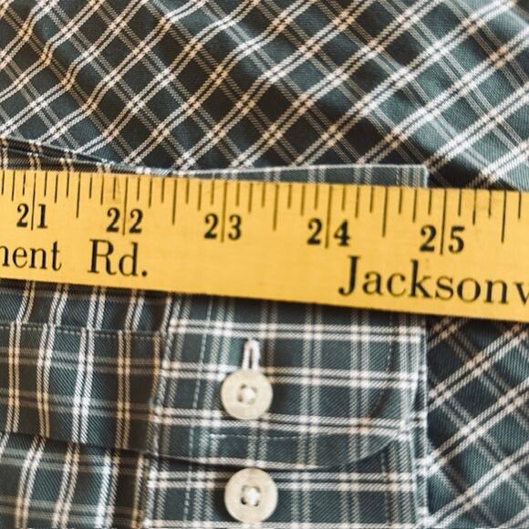 Brooks Brothers The Original Polo Shirt XL Long Sleeve Button Shirt Green Check - Picture 12 of 16
